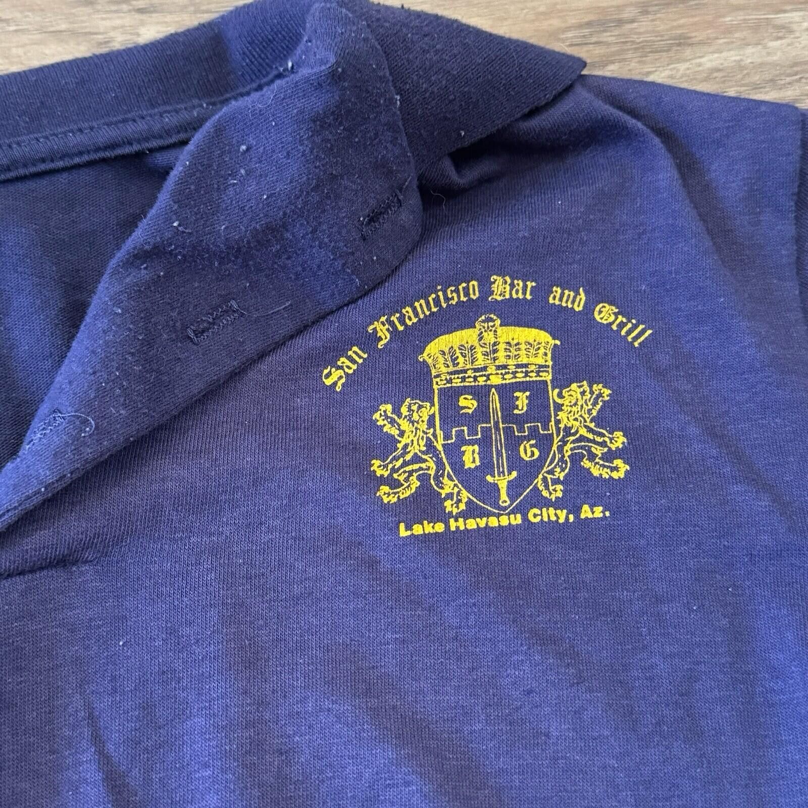 Anvil Vintage 70s San Francisco Lake Havasu City AZ Bar Polo Shirt Size US M / EU 48-50 / 2 - 2 Thumbnail