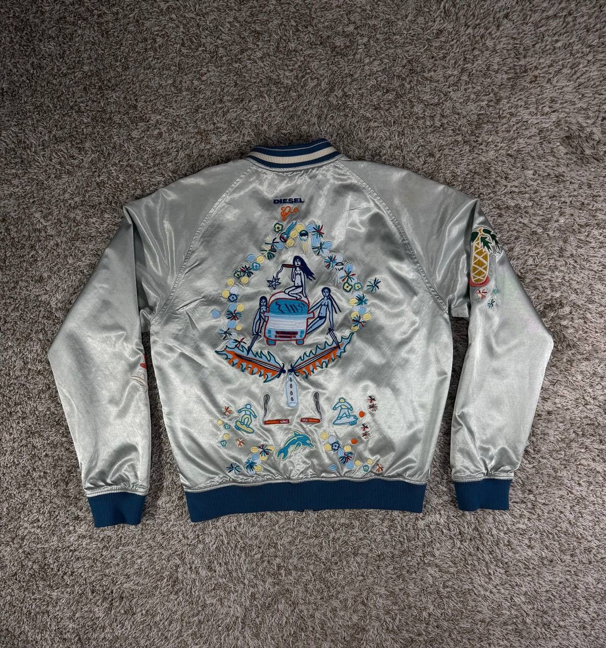 Diesel Diesel J Rocket Snake Embroidery Silver Bomber Jacket Size US XL / EU 56 / 4 - 20 Thumbnail