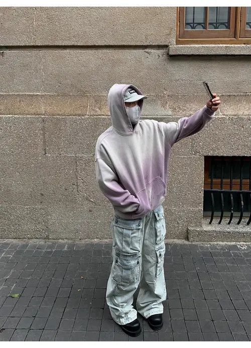 Other Trendy Purple Ombre Gradient Vibe Distressed Hoodie Size US L / EU 52-54 / 3 - 4 Thumbnail