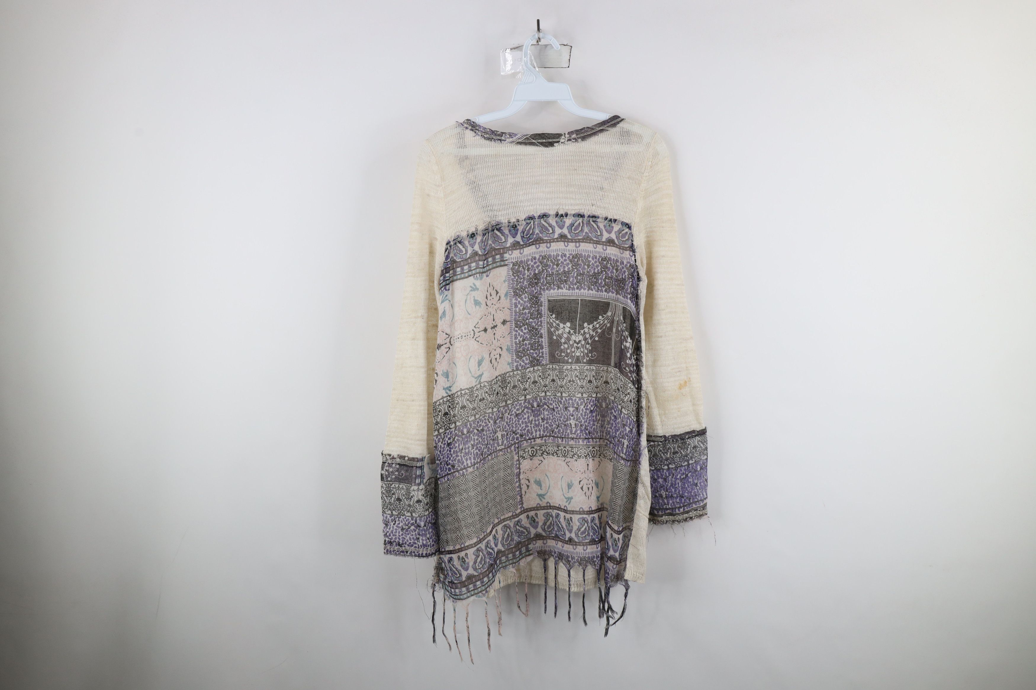 Free People × Vintage Free People Boho Chic Fringed Lightweight Knit Sweater Size S / US 4 / IT 40 - 10 Thumbnail