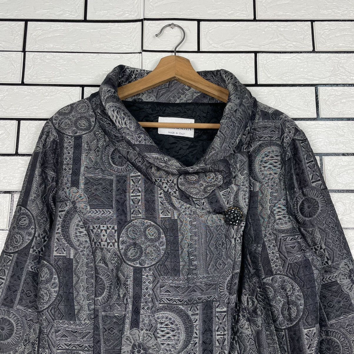Other Made In Italy Villa Seta Abstract Design Crop Jacket Size M / US 6-8 / IT 42-44 - 2 Thumbnail