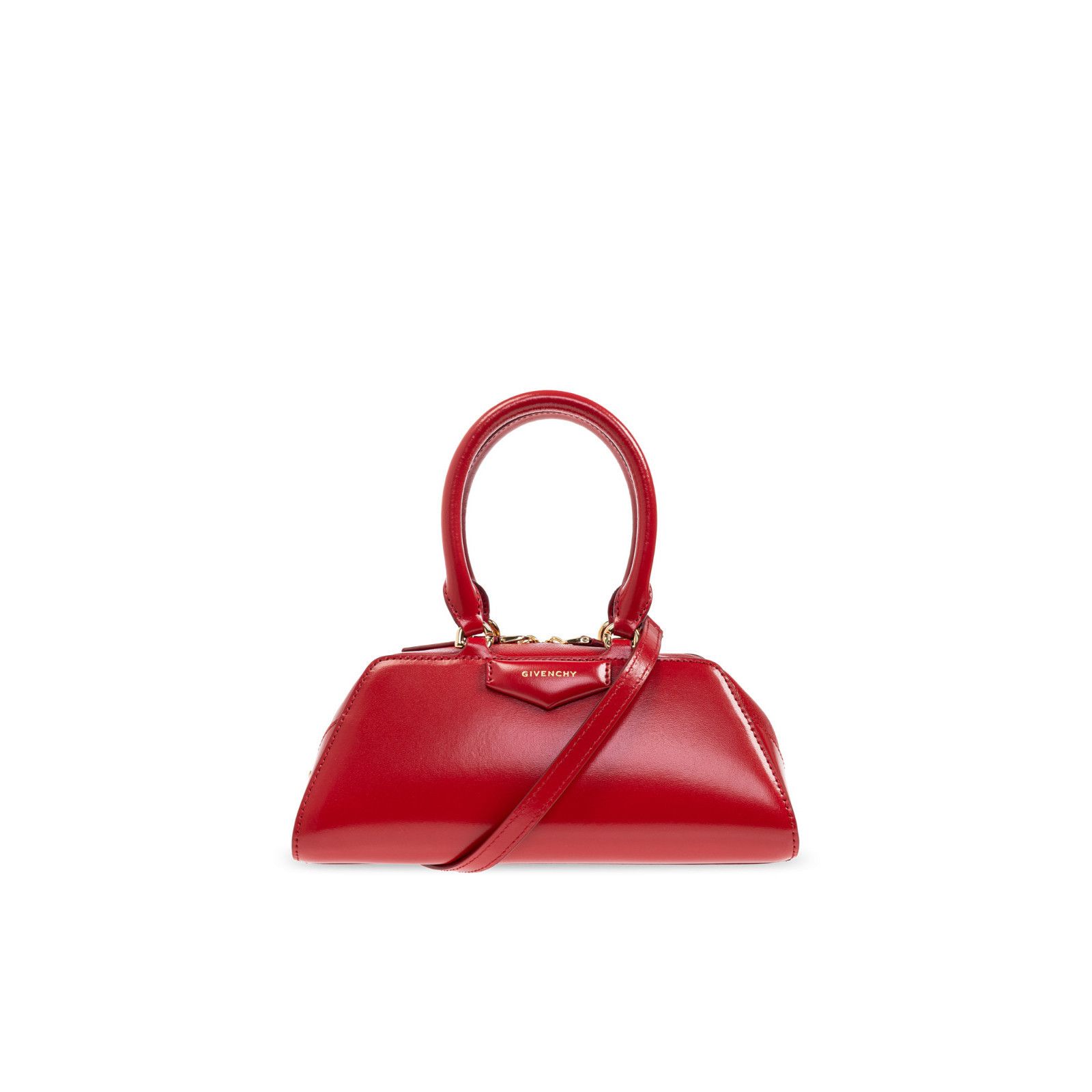 Givenchy GIVENCHY Mini Antigona Red Shiny Leather Top Handle Bag New Size ONE SIZE - 1 Thumbnail