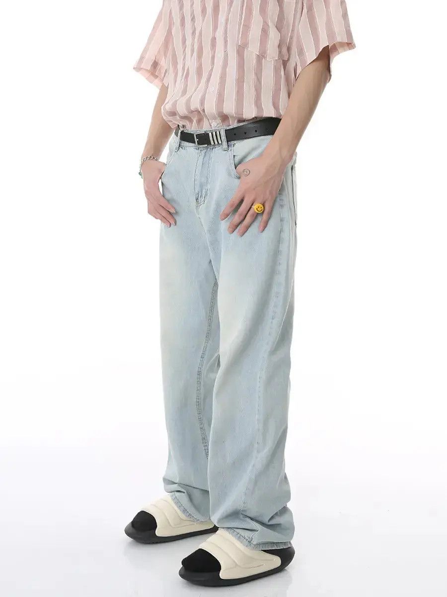 Japanese Brand Retro loose straight leg casual jeans Size US 32 / EU 48 - 3 Thumbnail