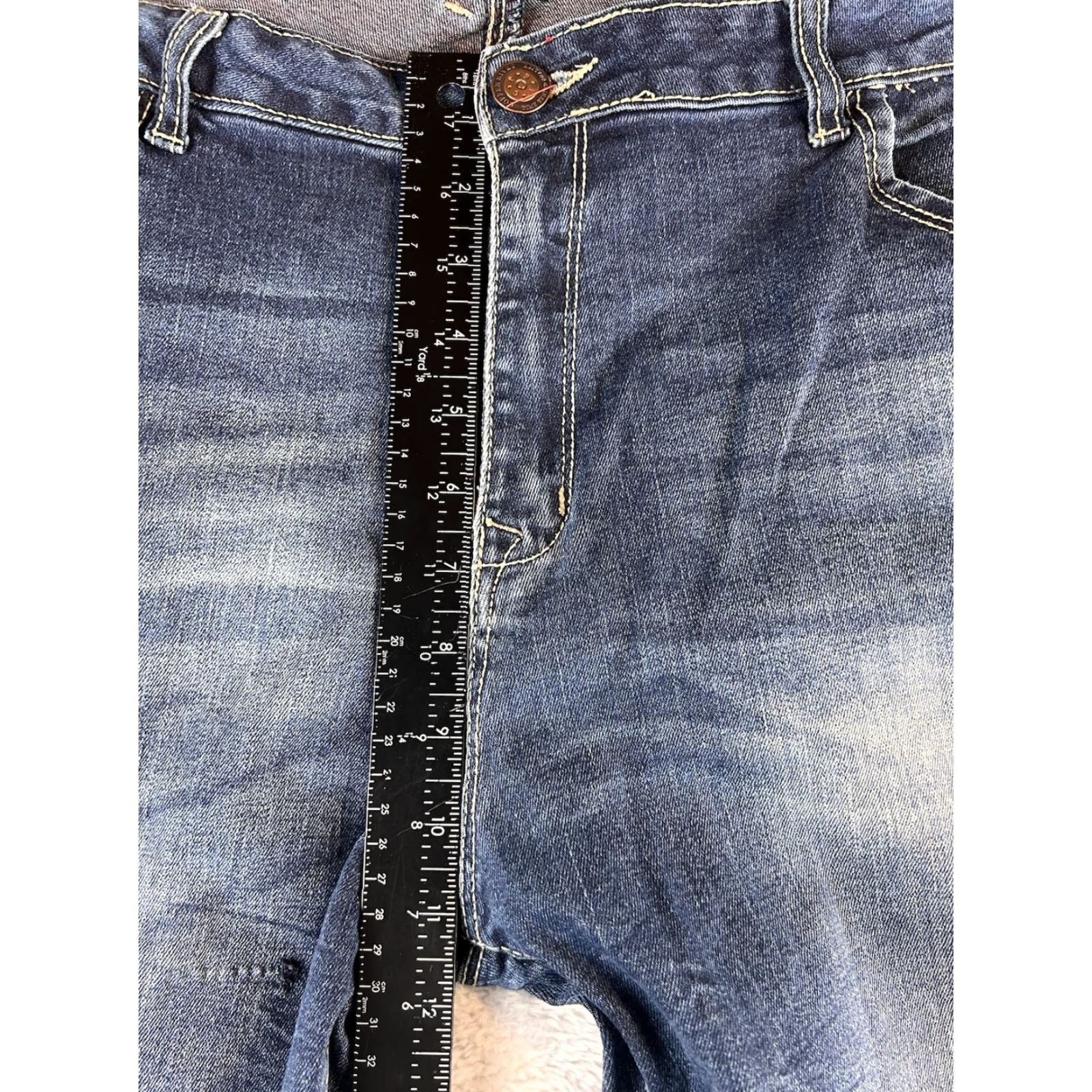 Vintage Waimea Jeans Mens Slim 40x34 Denim Blue 5-Pocket Stretch Distressed 90s Grunge Hip Hop Vintage? Size US 40 / EU 56 - 5 Thumbnail