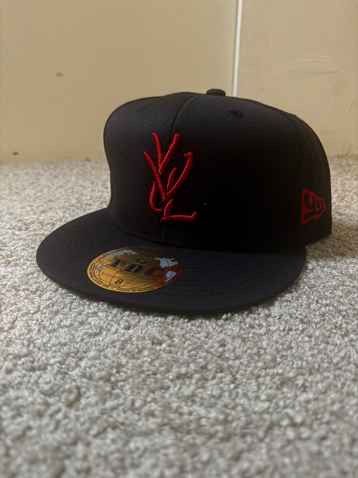 Playboi Carti Playboi Carti YVL Fitted hat RED ON BLACK + Brand New Size ONE SIZE - 1 Thumbnail
