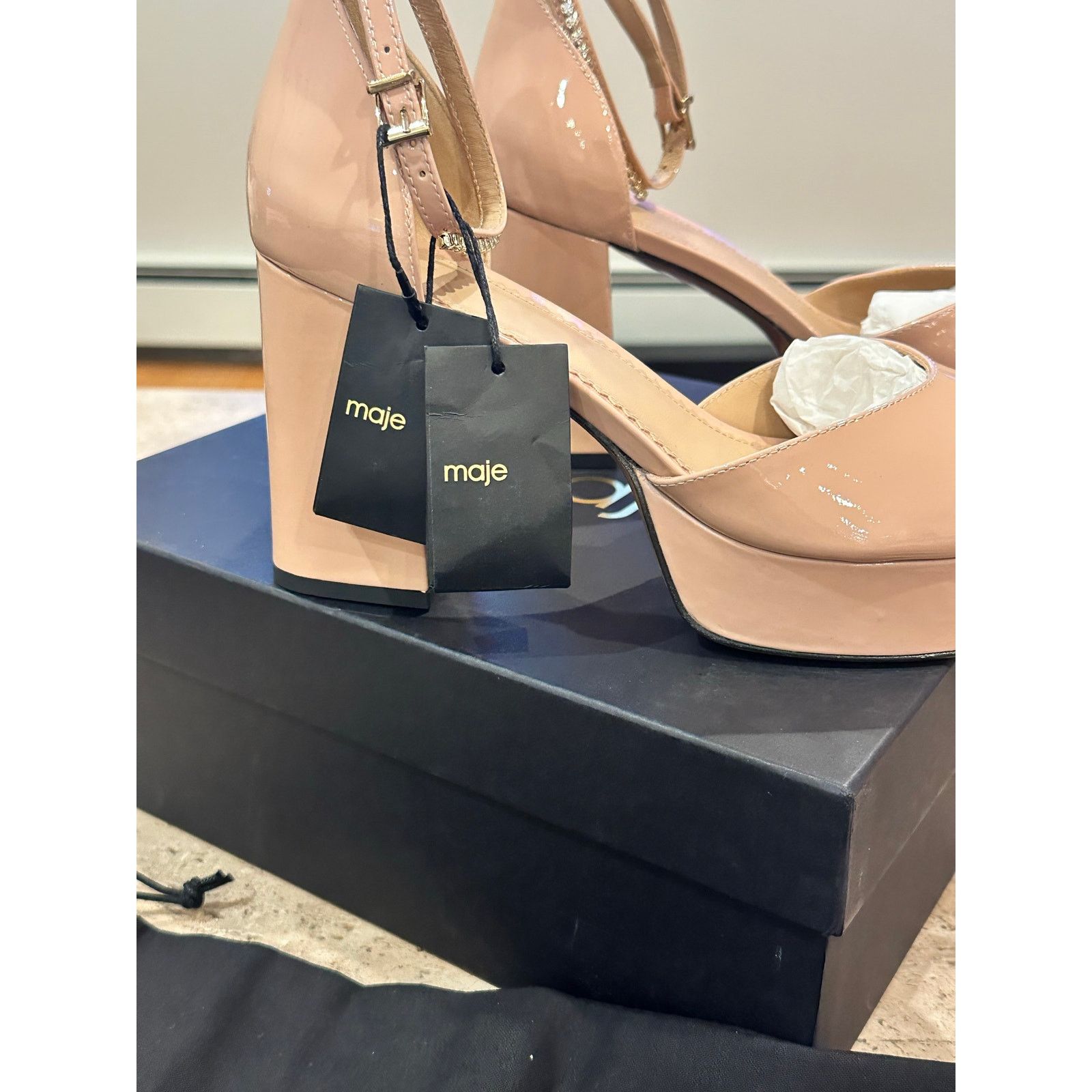 Maje NEW MAJE Patent leather heeled sandals Rose Blush 40 / 9.5 Size US 9.5 / IT 39.5 - 10 Thumbnail