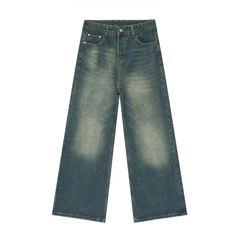Japanese Brand Retro high street blue wide leg jeans Size US 32 / EU 48 - 5 Thumbnail