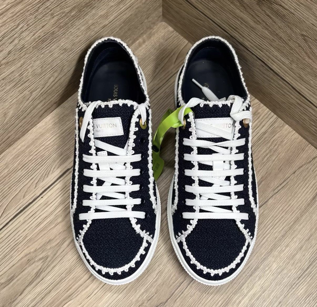 Louis Vuitton Louis Vuitton Lagoon White & Blue Crochet Sneakers J41 Size US 6.5 / IT 36.5 - 3 Thumbnail