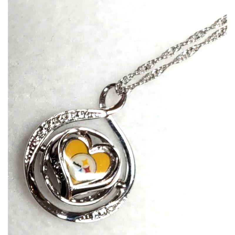 Neckface BGE Sterling Pittsburgh Steelers Womens 2 Sided Necklace Size ONE SIZE - 3 Thumbnail