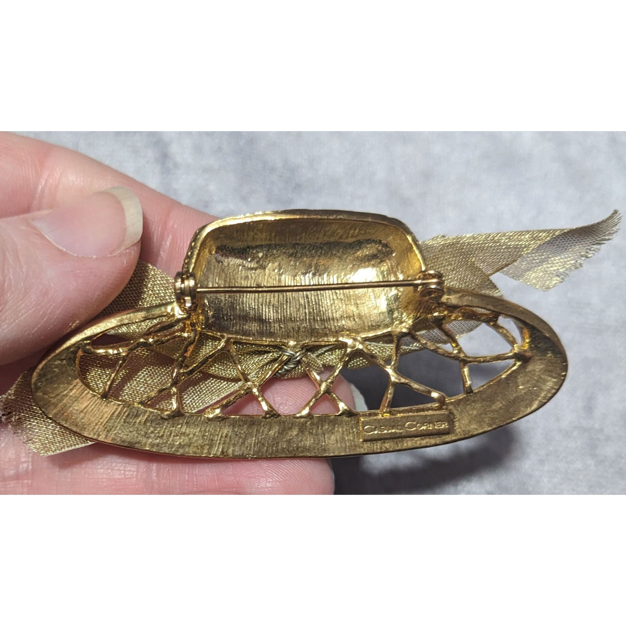 Other Vintage Casual Corner Sun Hat Brooch With Ribbon Bow Size ONE SIZE - 6 Thumbnail