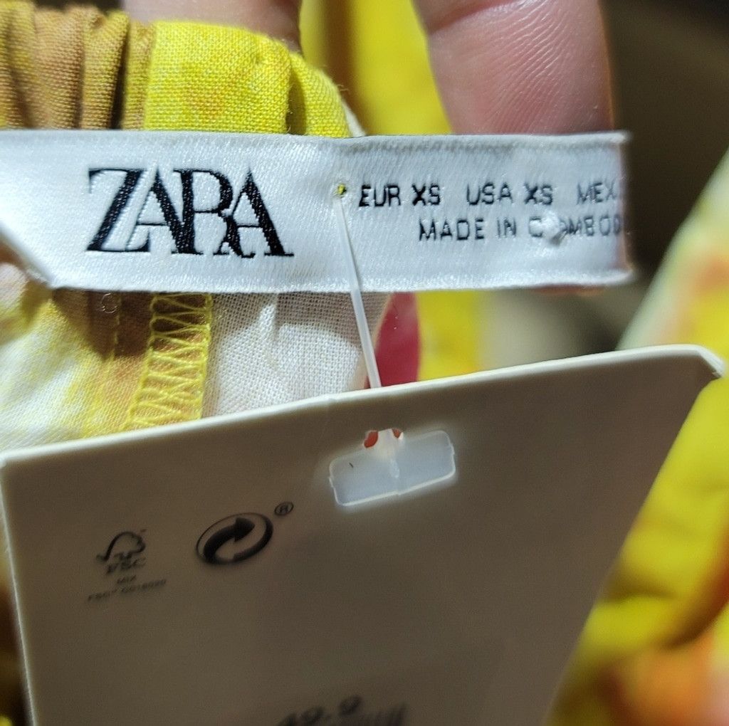 Zara NWT Zara Yellow & Pink Tie Dye Short Dress Size XS / US 0-2 / IT 36-38 - 14 Thumbnail
