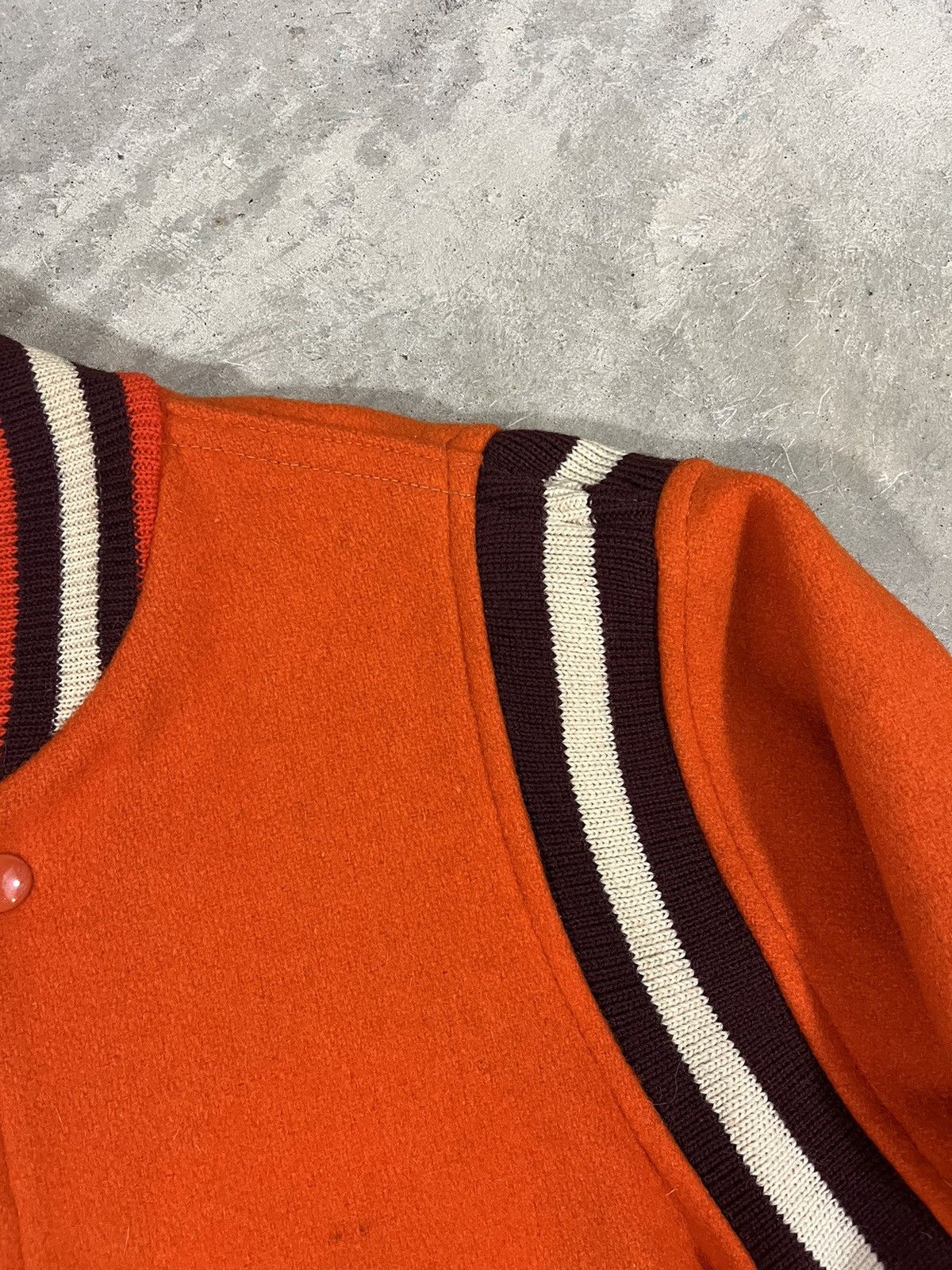Vintage Vintage 50s Orange Wool Varsity Jacket Size US M / EU 48-50 / 2 - 4 Thumbnail