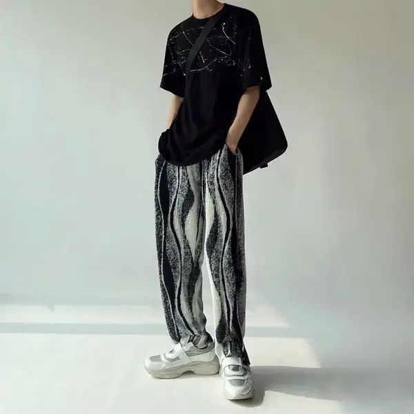 Other Korean fashion black tie-dye pleats pants trousers Size US 28 / EU 44 - 3 Thumbnail