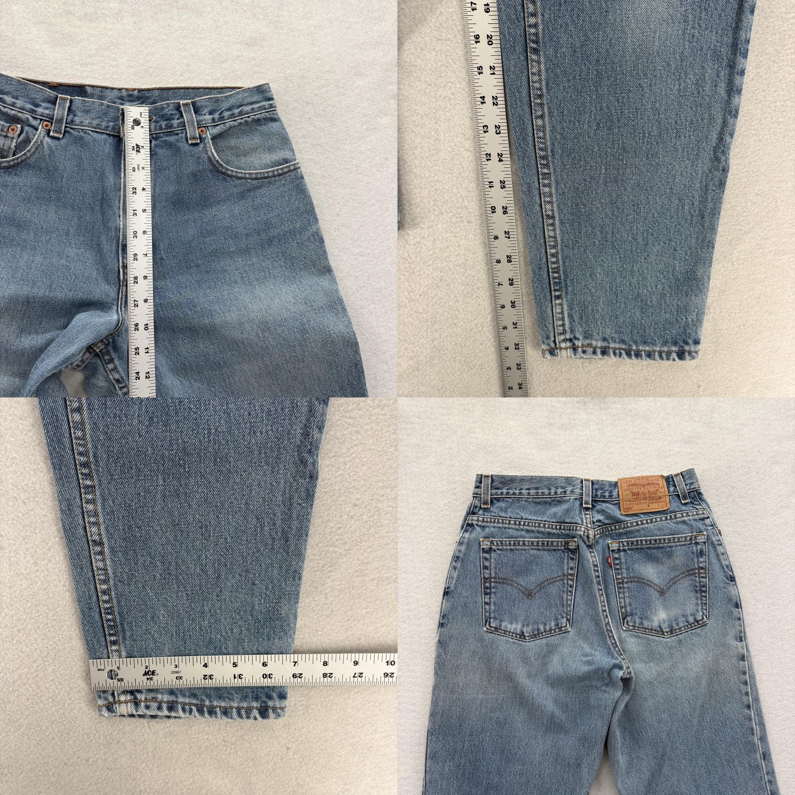 Levi's VINTAGE Levi's 550 Relaxed Tapered Jeans Juniors 11 Long Blue High Rise USA 90s Size 32" / US 10 / IT 46 - 8 Thumbnail
