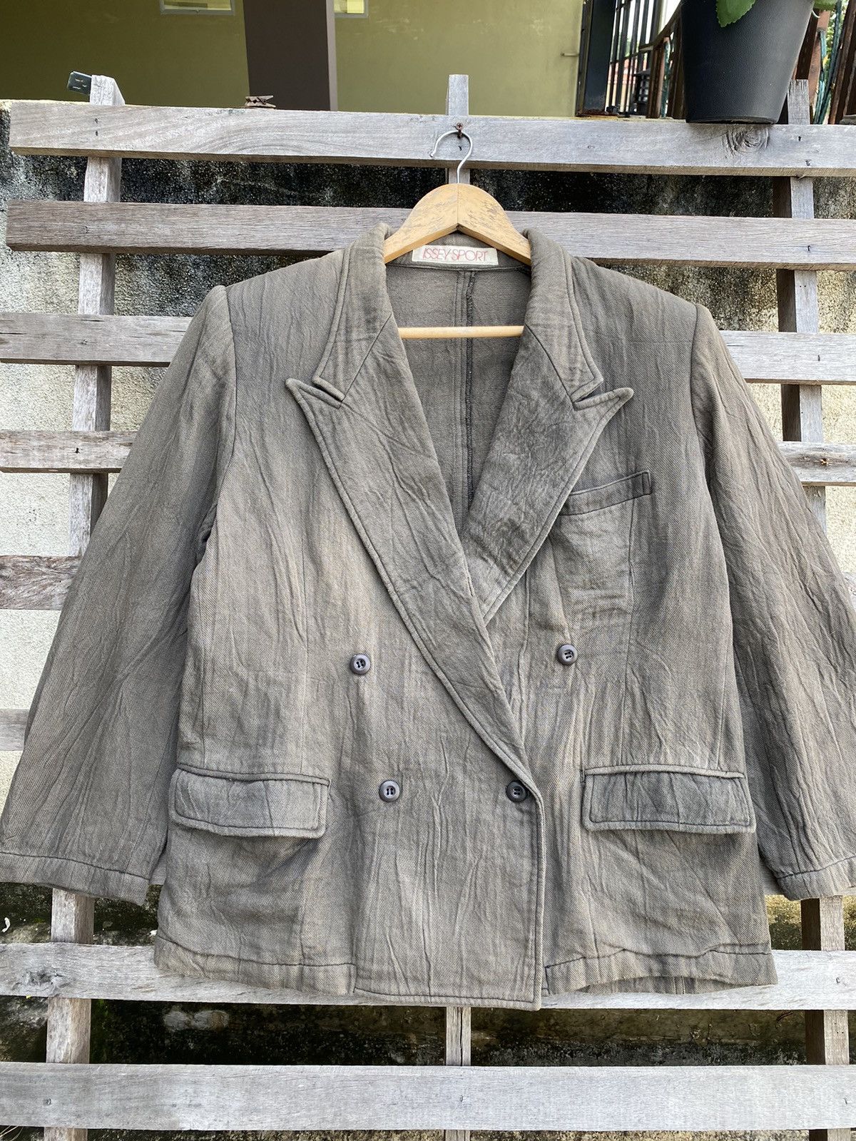 Issey Miyake 🔥 Sunfaded 🔥 Vintage Issey Miyake Double Breasted Jacket Size US L / EU 52-54 / 3 - 2 Thumbnail