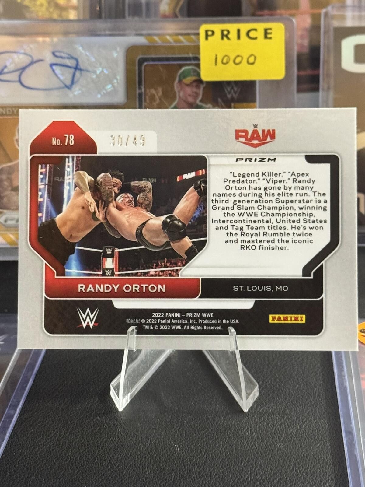 Other 2022 Panini Prizm WWE Randy Orton #78 Green Parallel #30/49 Size ONE SIZE - 2 Thumbnail