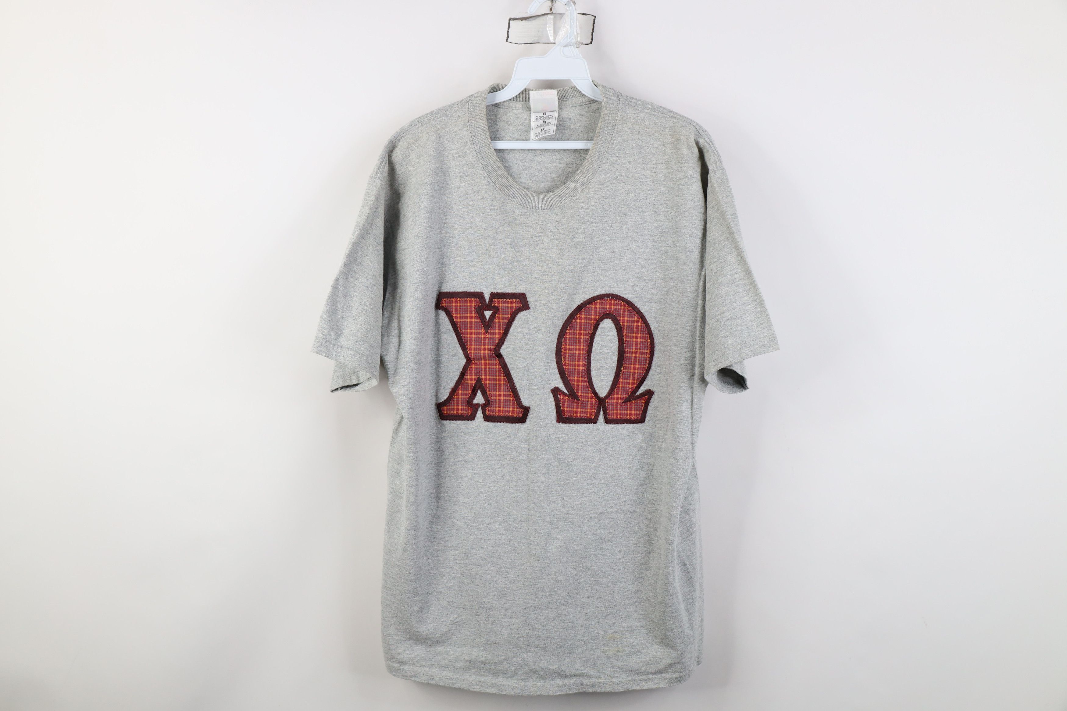 Vintage Vintage 90s Y2K Sorority Short Sleeve T-Shirt Heather Gray Size L / US 10 / IT 46 - 1 Thumbnail