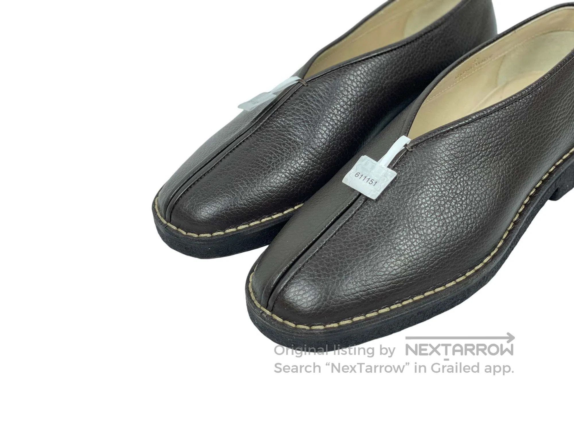 Lemaire Lemarie Brown lychee-patterned leather monk shoes Size US 9 / EU 42 - 2 Thumbnail