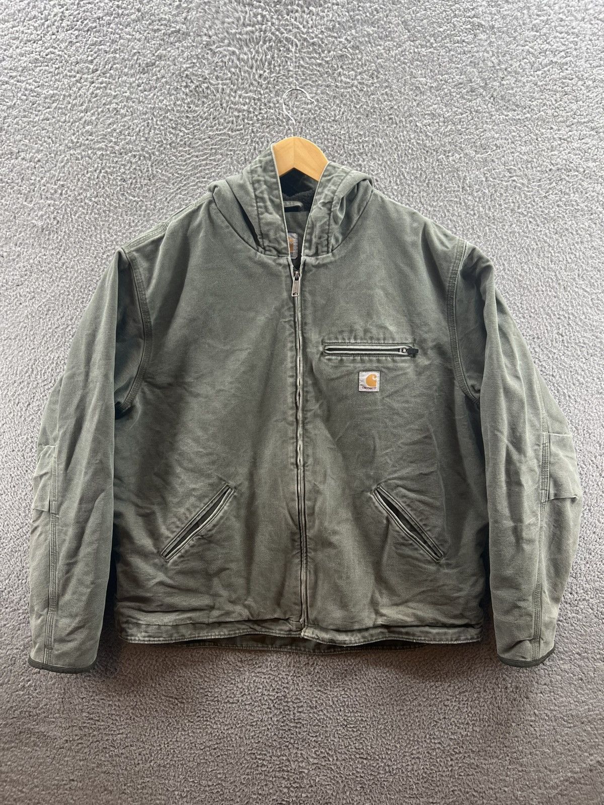 Carhartt Carhartt Sherpa Lined Green Hooded Jacket Size XL 104392-MOS Size US XL / EU 56 / 4 - 1 Thumbnail