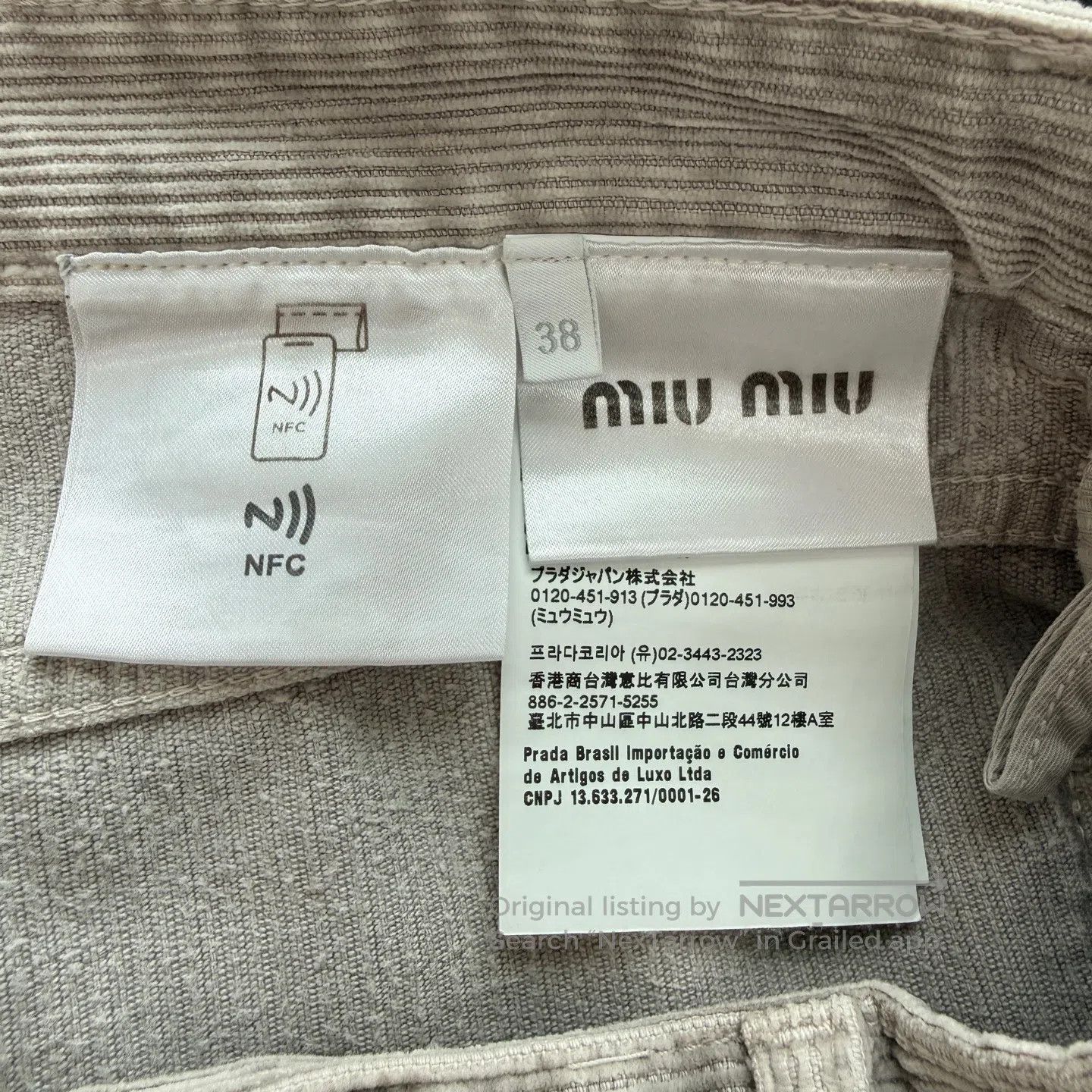 Miu Miu Miu Miu Corduroy Mid-Rise Zipper Front Straight Leg Casual Size US 38 / EU 54 - 5 Thumbnail