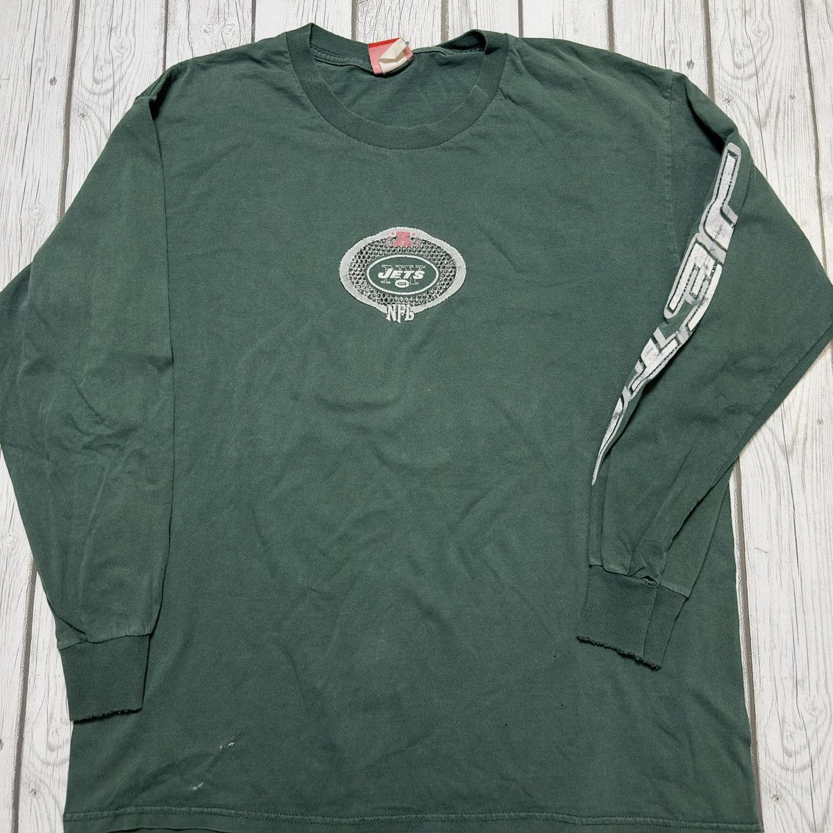 NFL × Vintage Vintage New York Jets long sleeve tee Size US L / EU 52-54 / 3 - 3 Thumbnail