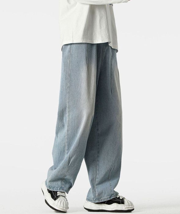 Japanese Brand American retro men's loose straight leg jeans Size US 32 / EU 48 - 4 Thumbnail