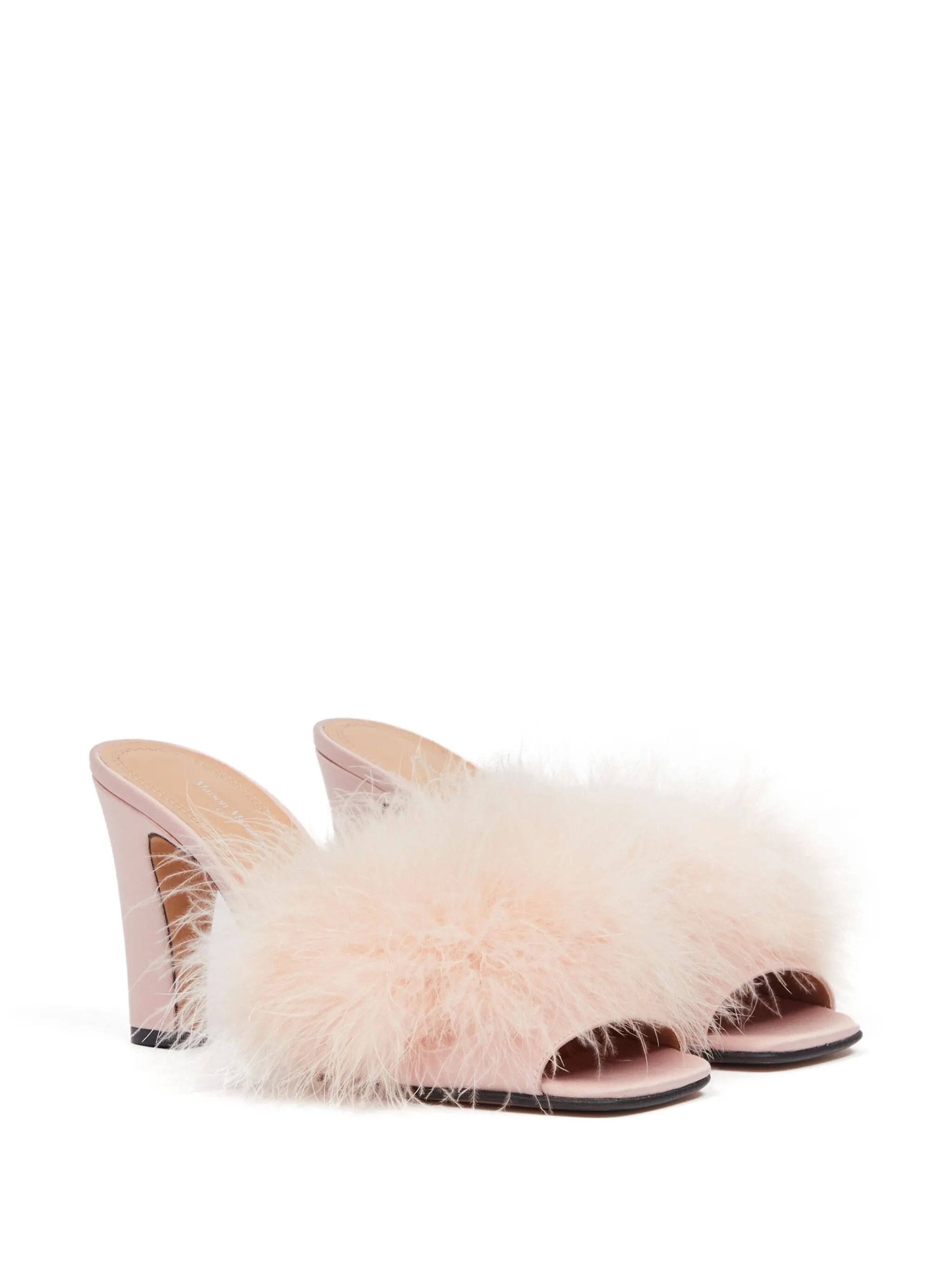 Maison Margiela oc11z0725 Fluffy Mules in Light Pink Size US 8 / IT 38 - 2 Thumbnail