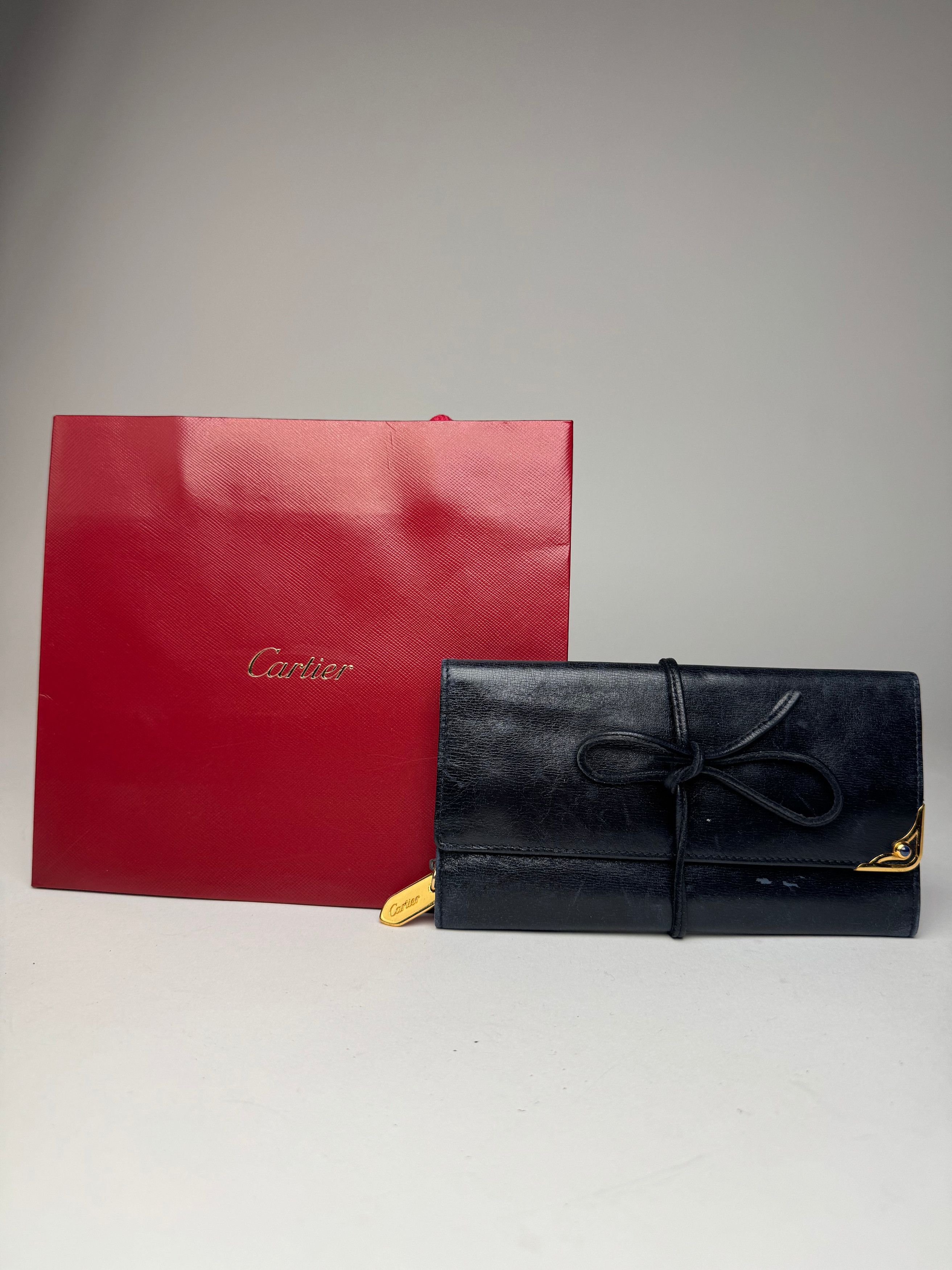 Cartier Vintage Leather Card Holder Black Size ONE SIZE - 1 Thumbnail