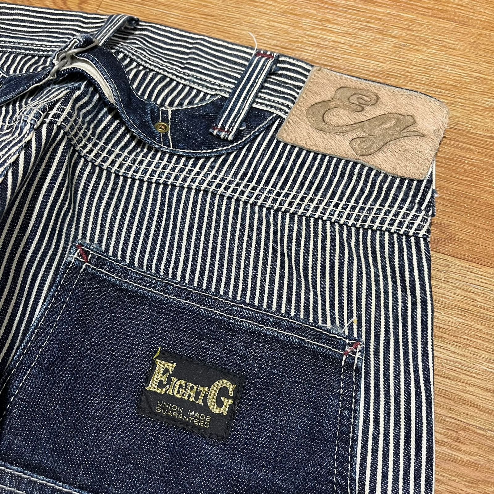 EIGHT-G Vintage Eight G carpenter Double Knee Hickory Pants Size US 31 - 7 Thumbnail