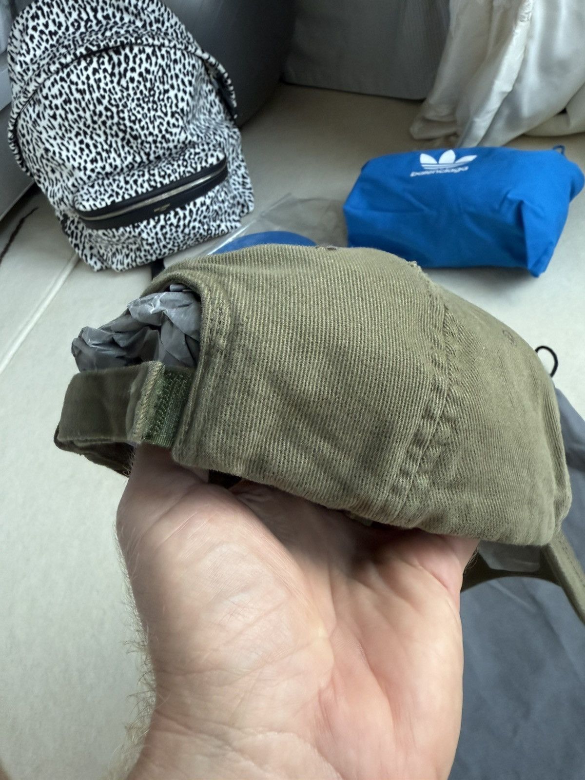 Balenciaga Balenciaga x Demna khaki military logo cap hat Grail L Size ONE SIZE - 9 Thumbnail
