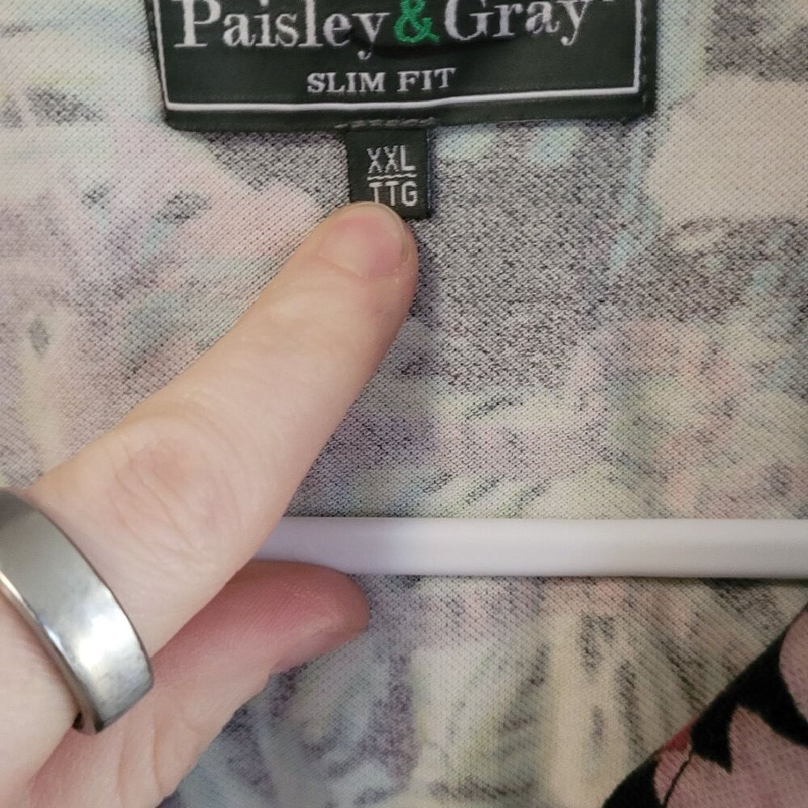 Naissance Paisley & Gray Slim Fit Polo XXL - Tropical Snake Floral Size US XXL / EU 58 / 5 - 4 Thumbnail