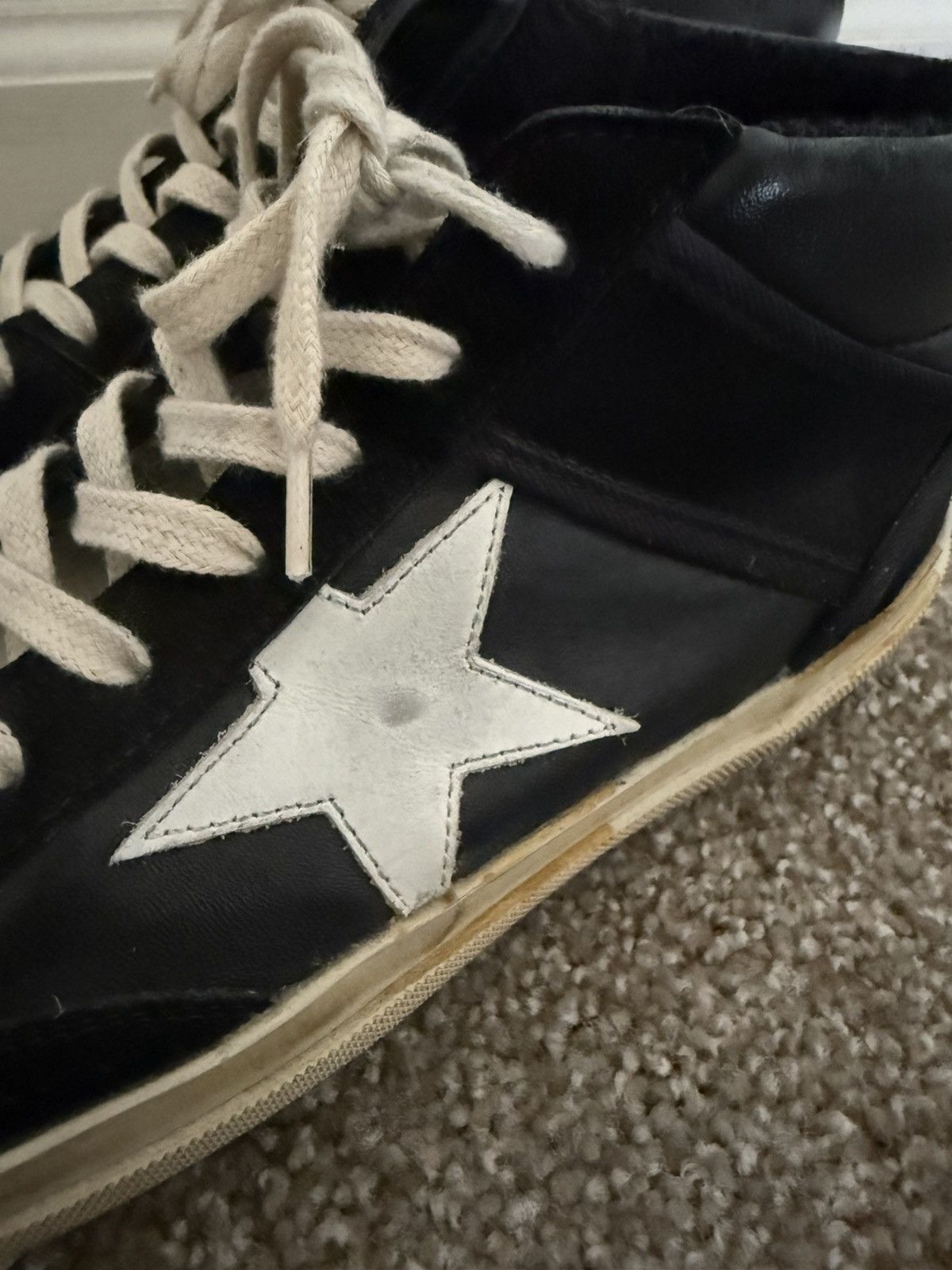 Golden Goose Mid Star in black nappa and suede Size US 7 / EU 40 - 4 Thumbnail