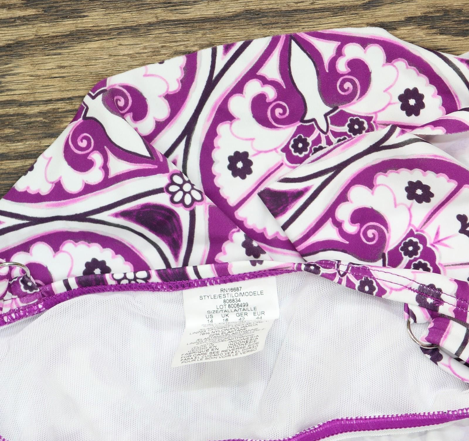 Other Nwt Swim Solutions V-neck Swim Top 806834 Magenta Purple 14 Size ONE SIZE - 5 Thumbnail