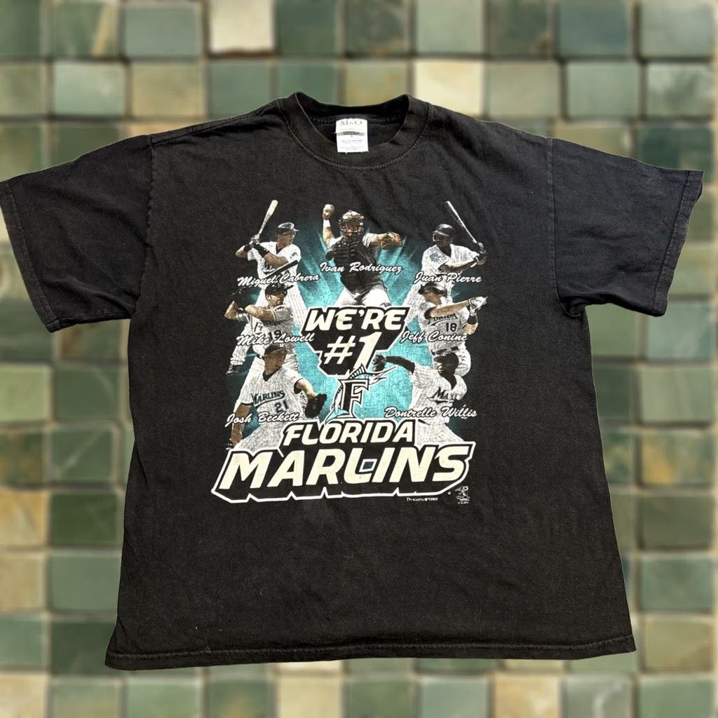 MLB VINTAGE Florida Marlins T Shirt 2003 L MLB Baseball Black Mens Size US L / EU 52-54 / 3 - 1 Thumbnail