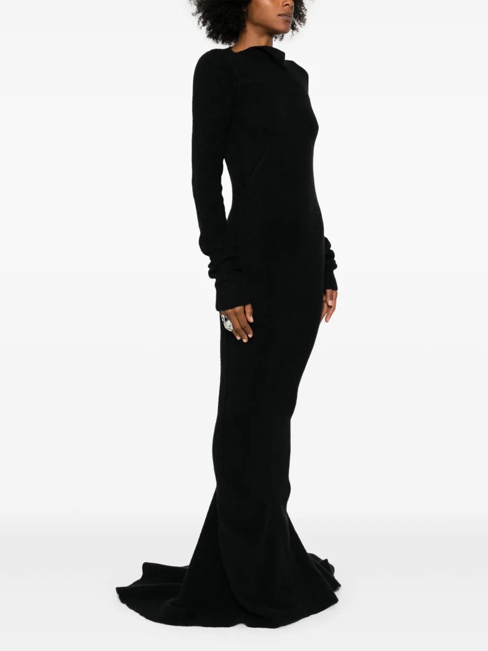 Rick Owens o1y0126 Sweater Maxi Dress in Black Size XS / US 0-2 / IT 36-38 - 4 Thumbnail