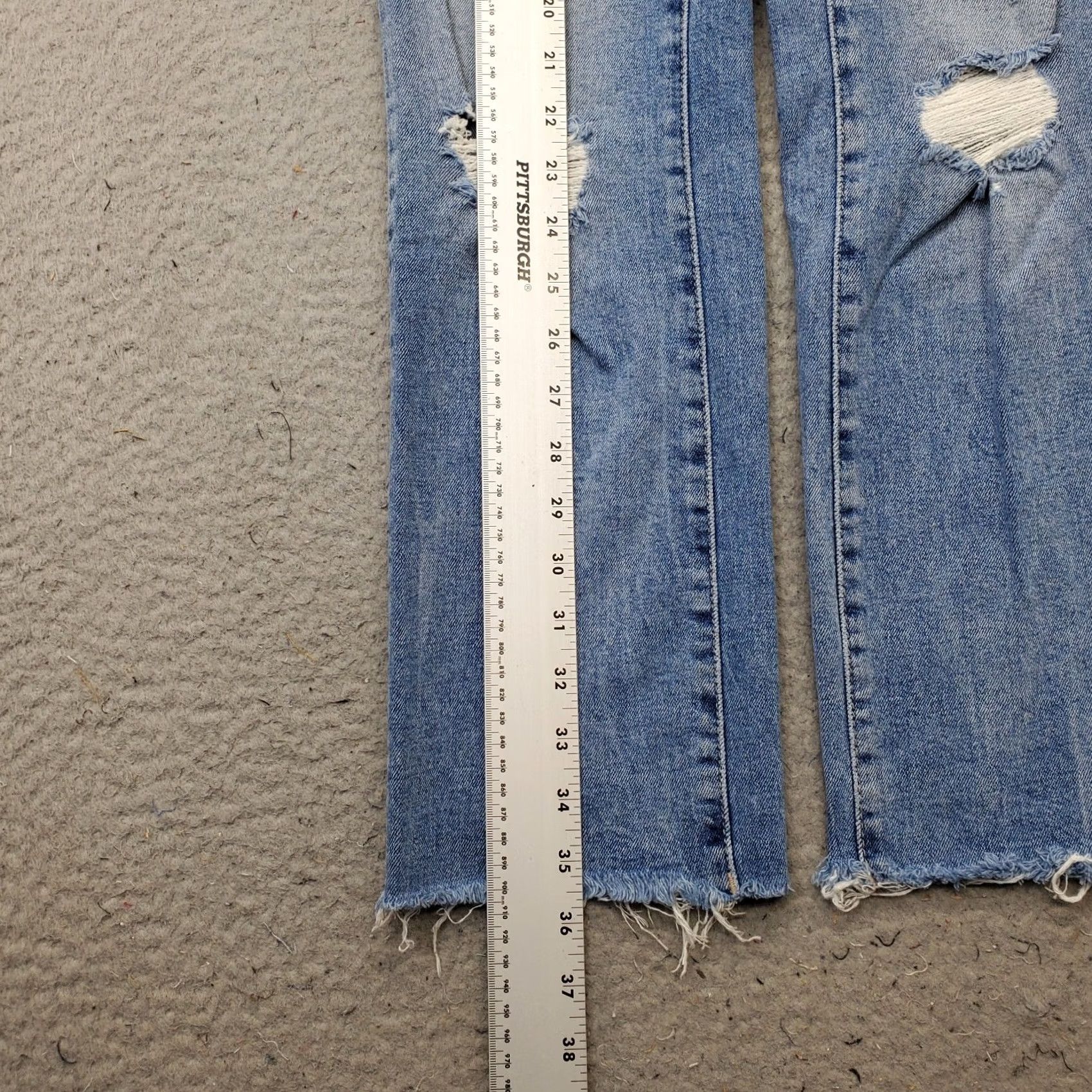 DL1961 VINTAGE DL1961 Jeans Womens 24 Blue Distressed High Rise Patti Straight Leg Size 42" / US 20 - 3 Thumbnail