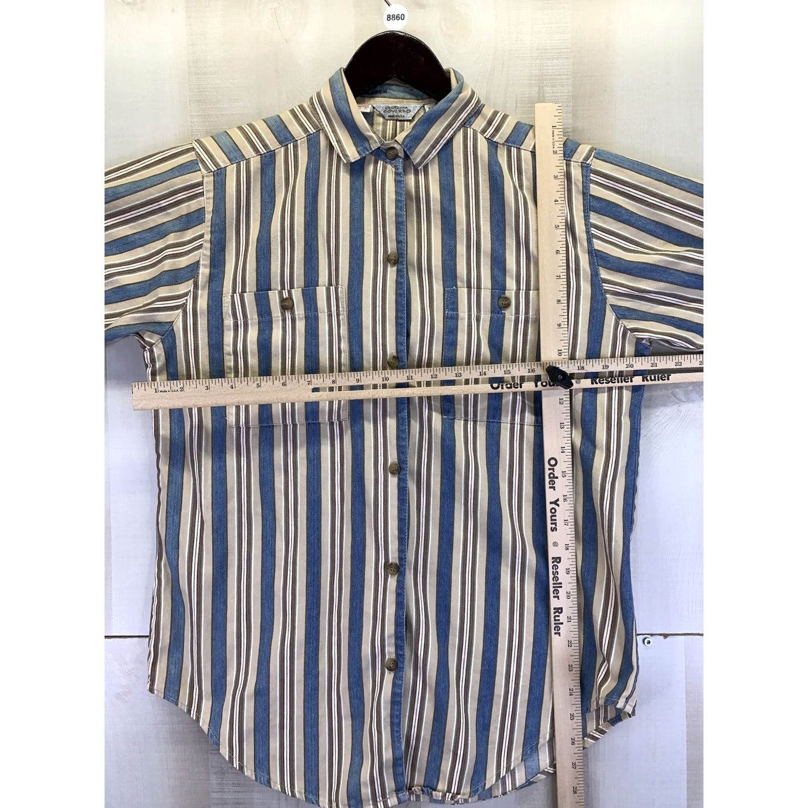 Gotcha VINTAGE 1990s Gotcha Covered Unisex Adult Striped Canvas Button Front Shirt-8860 Size US S / EU 44-46 / 1 - 2 Thumbnail