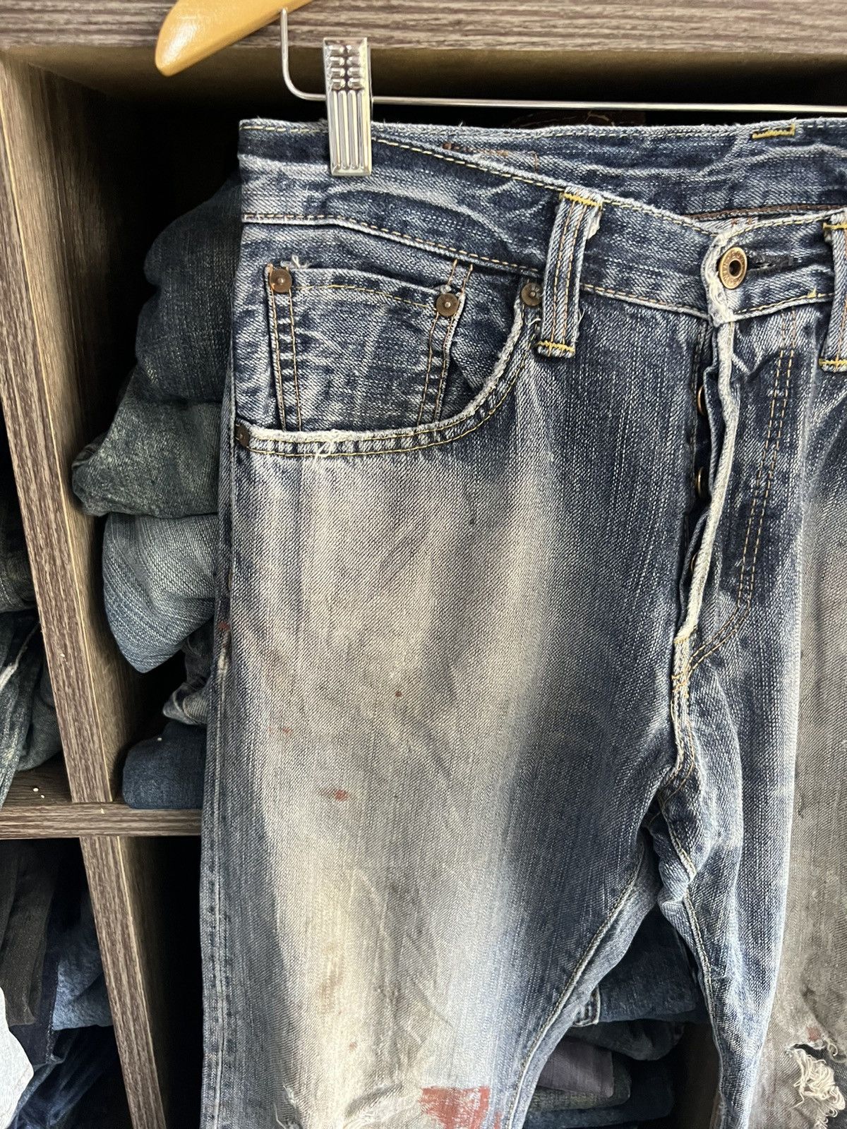 Edwin 🔥Vintage Edwin 505 Distressed Denim Size US 32 / EU 48 - 5 Thumbnail