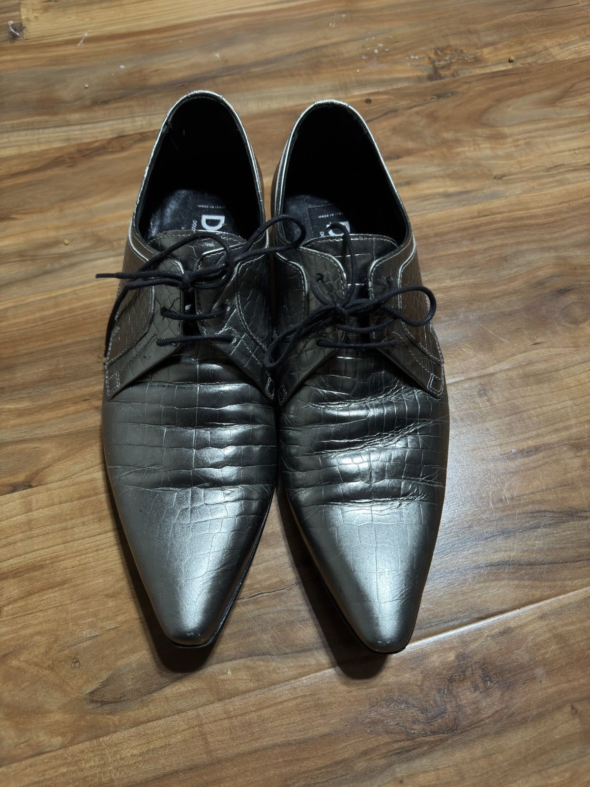 Dolce & Gabbana Dolce & Gabbana Alligator Embossed Silver Derbies Size US 8.5 / EU 41-42 - 3 Thumbnail