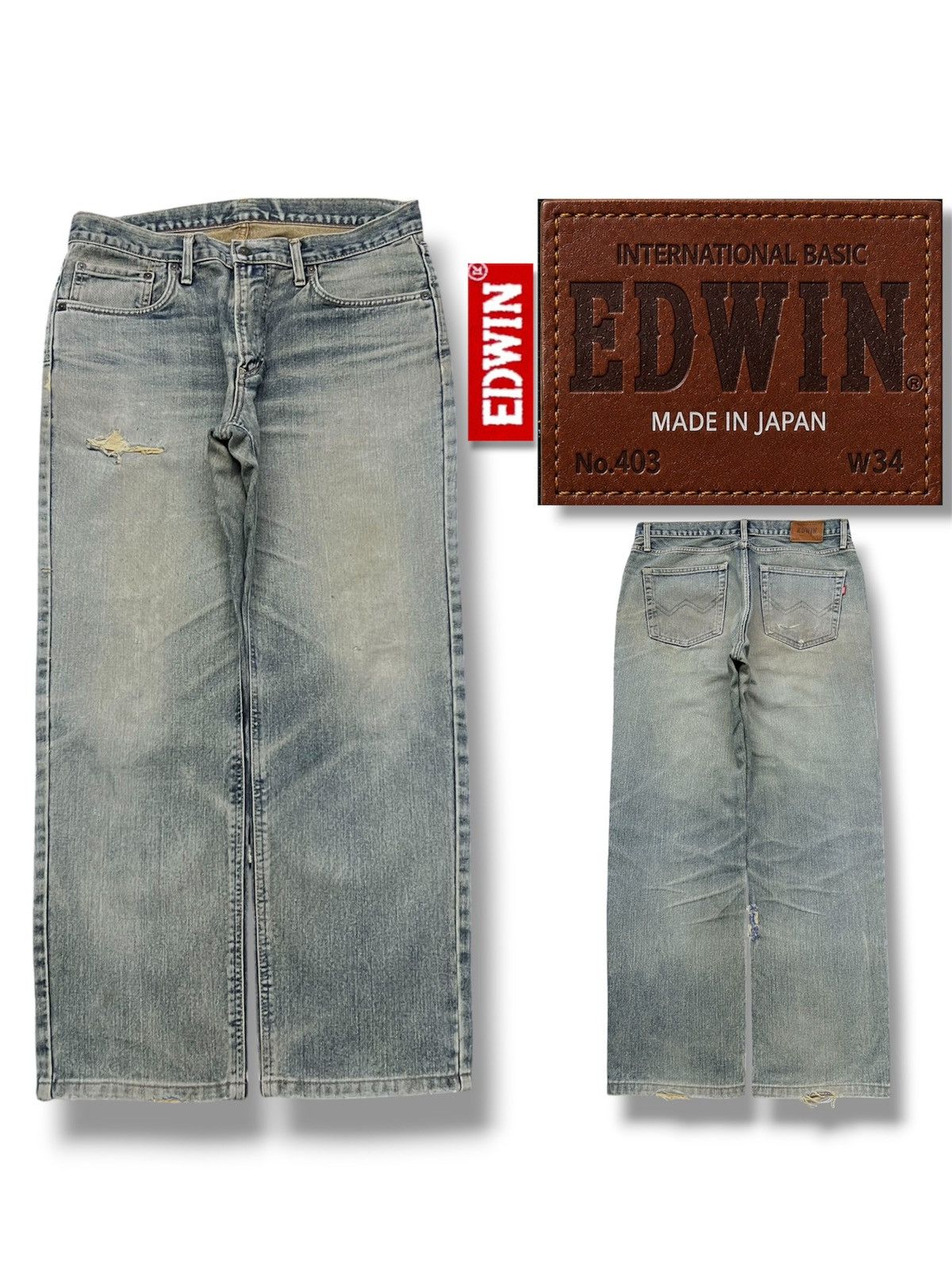 Edwin Vintage Edwin 403 Japan Denim Jeans | Relaxed Straight | W35 Size US 35 - 1 Thumbnail