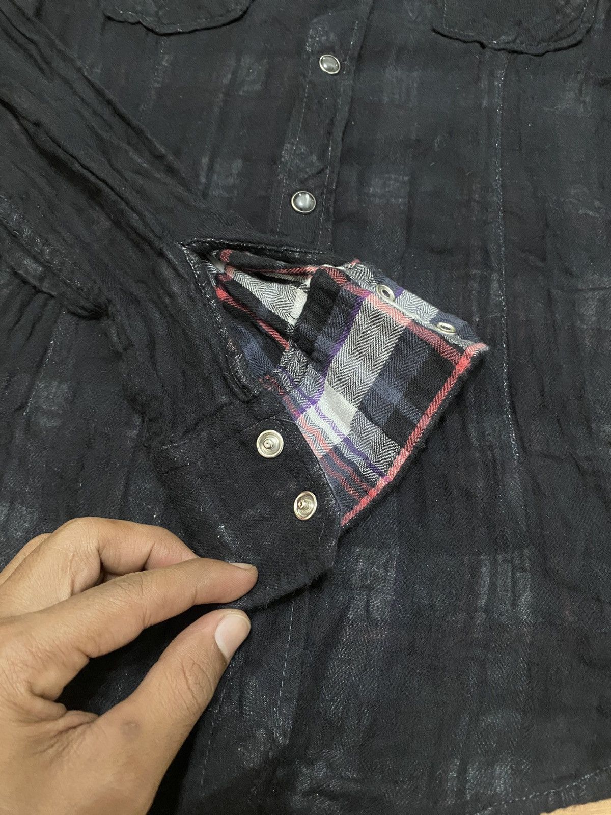 Japanese Brand Vintage Black Mountains Western Shirt – Snap Buttons Size L / US 10 / IT 46 - 4 Thumbnail
