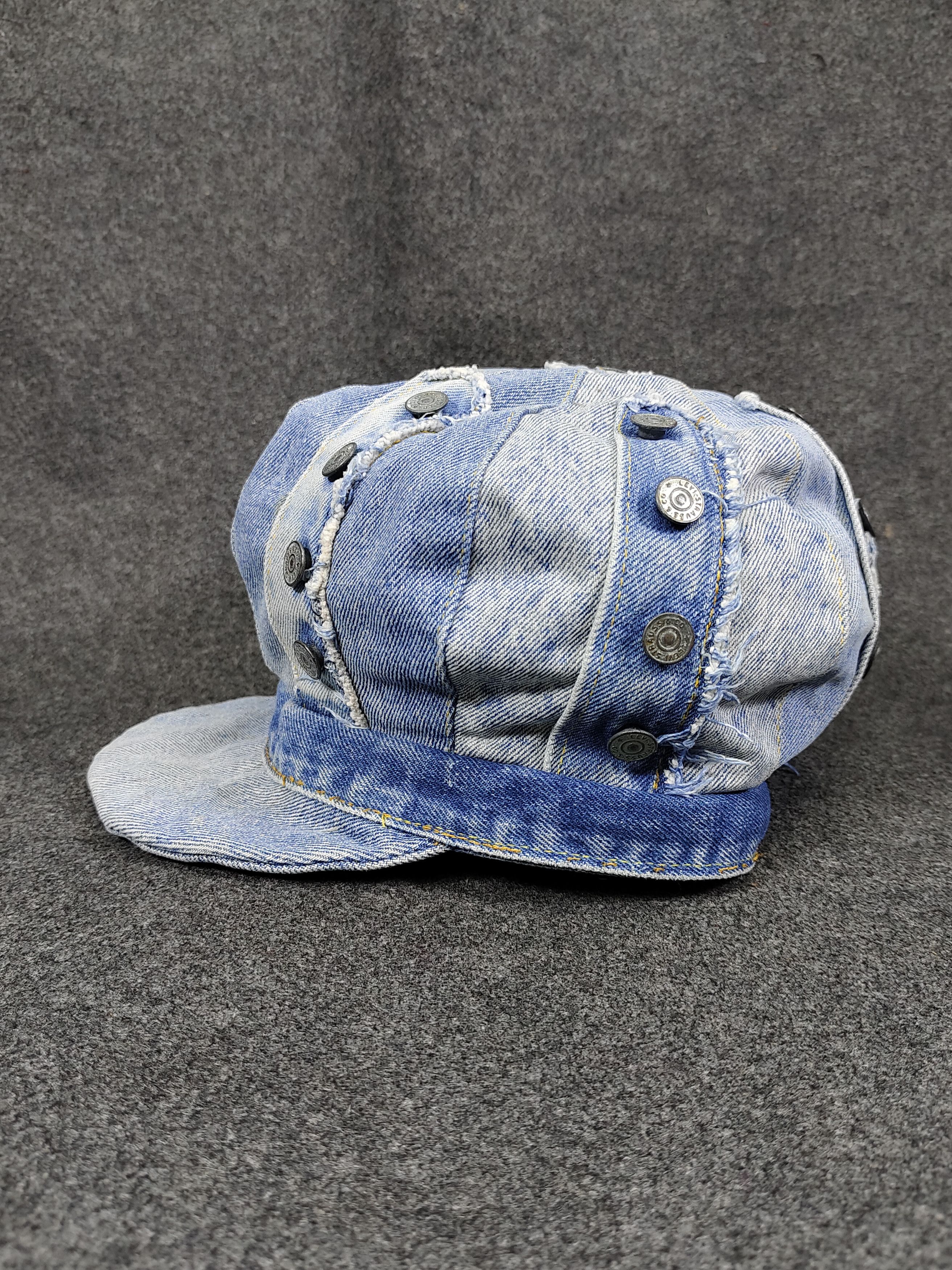 Levi's Vintage Clothing RARE🔥90s AAARDVARK’S Rebuild Levi’s 501 Denim Panel Newsboy Size ONE SIZE - 3 Thumbnail
