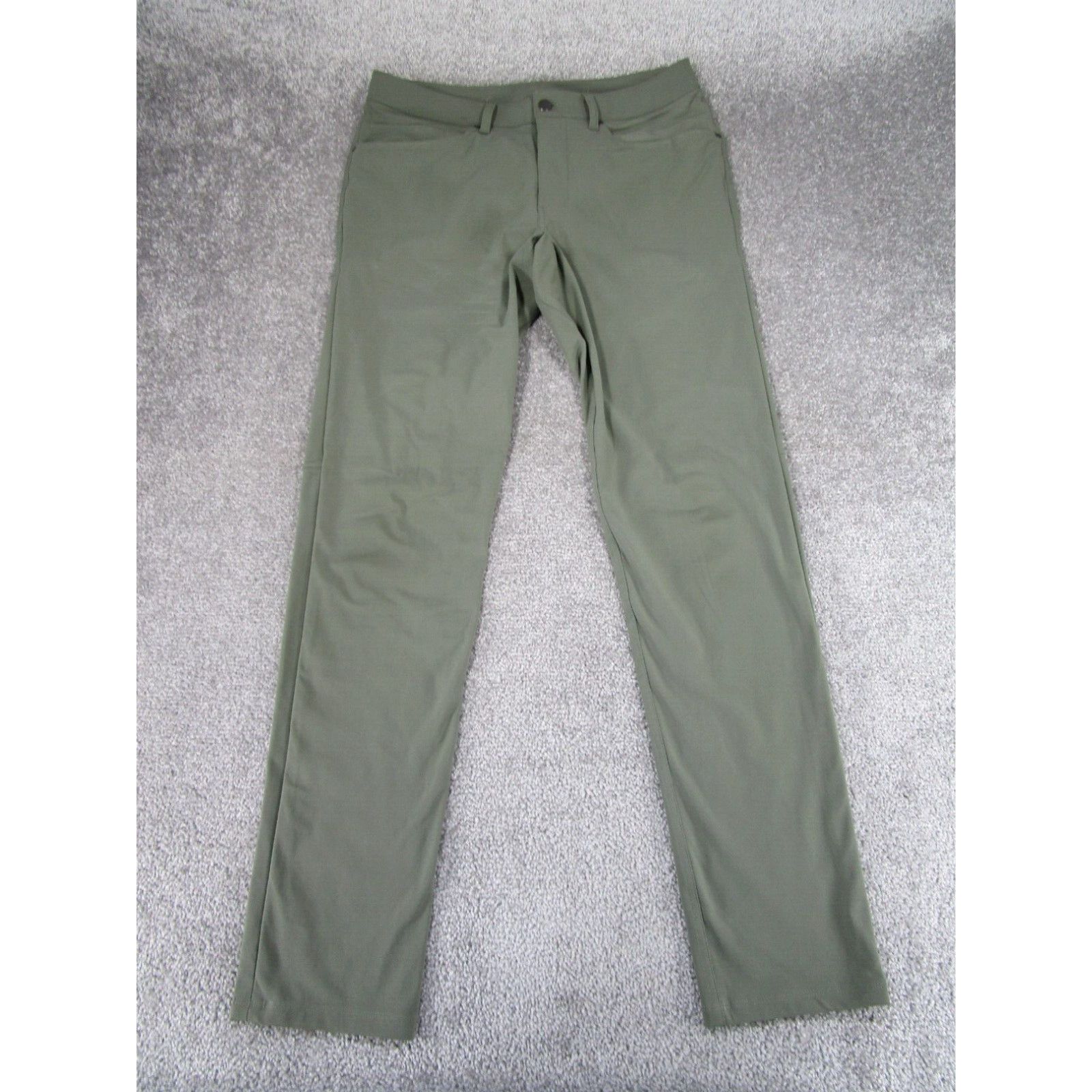 image of Lululemon Pants Mens 32 Abc Slim Khaki Green Performance Chinos in White