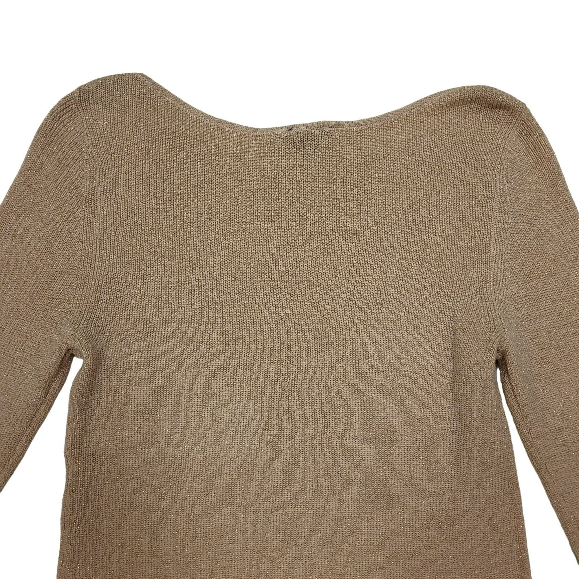 Ann Taylor Ann Taylor Factory Sparkle Sweater Dress Beige Gold Sparkle Size M / US 6-8 / IT 42-44 - 9 Thumbnail