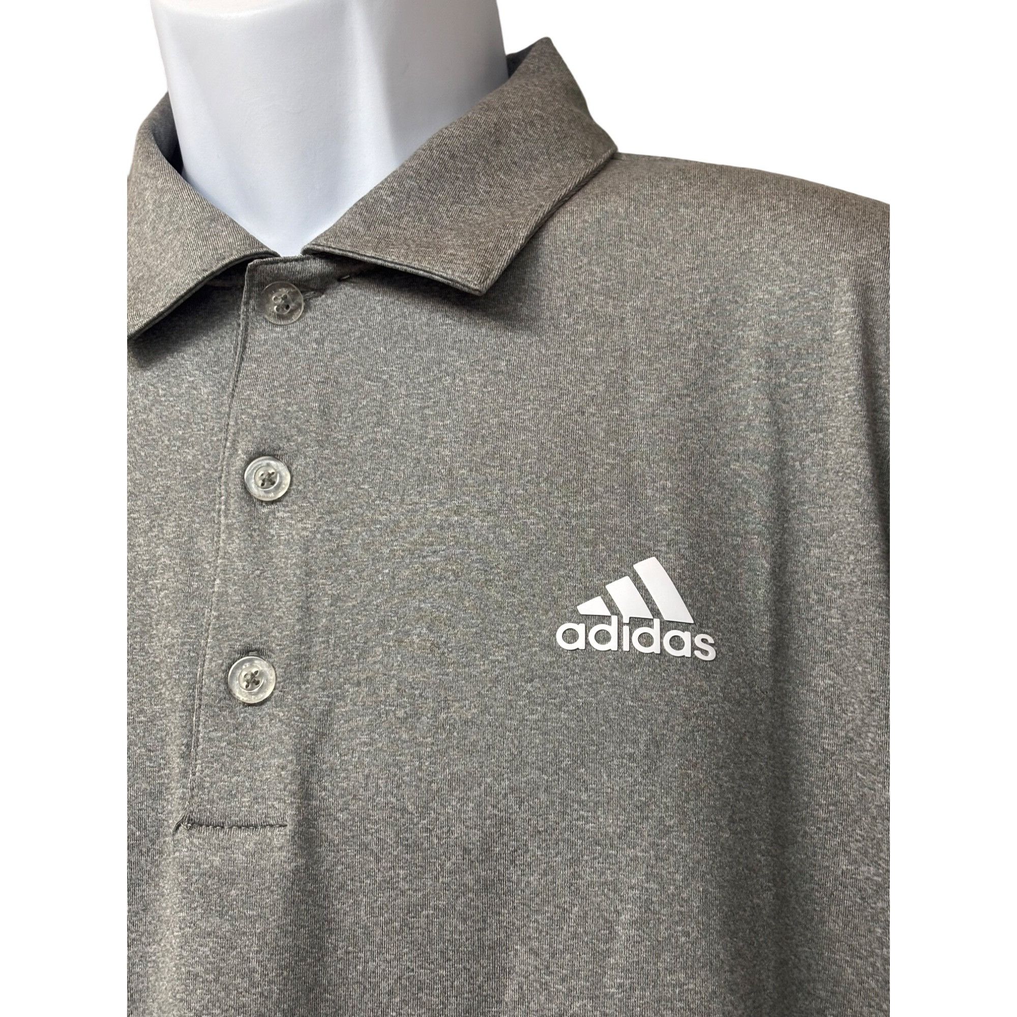 Adidas Adidas Mens Grey Golf Polo Shirt, Heather Gray, Sz. M Size US M / EU 48-50 / 2 - 2 Thumbnail