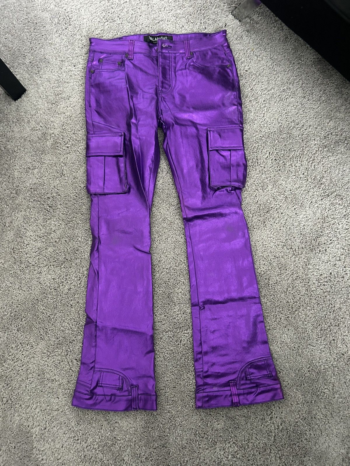 Valabasas Purple “Van Gogh” Cargo Flares Size US 34 / EU 50 - 2 Thumbnail