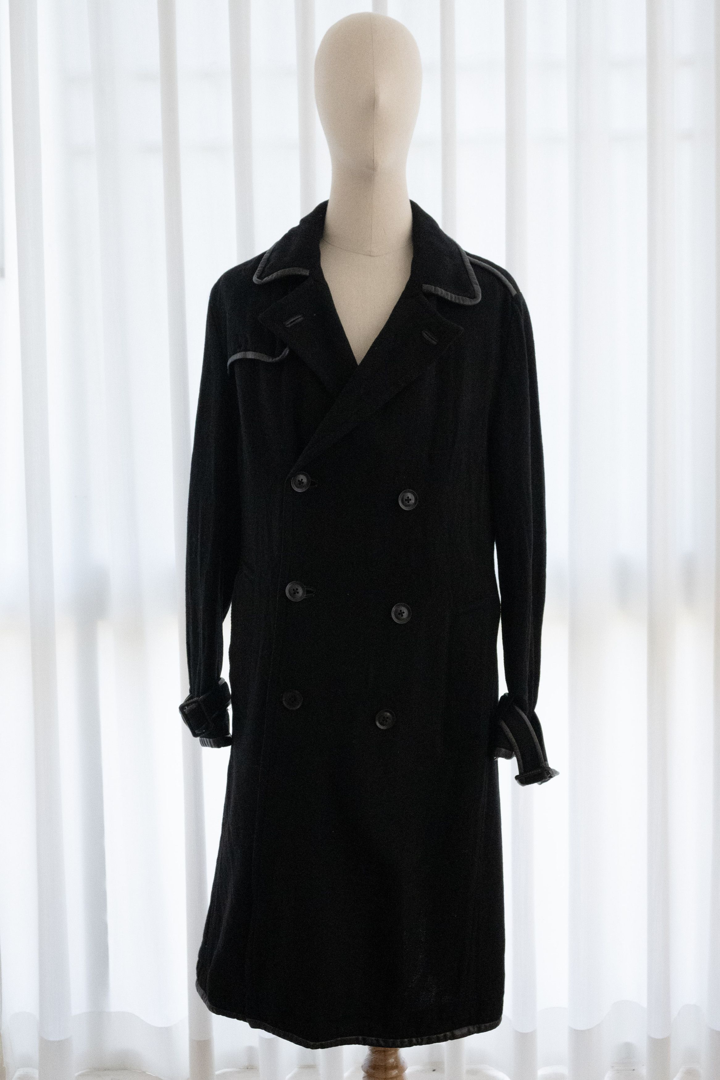 Yohji Yamamoto AW2006 YOHJI YAMAMOTO Y’S WOOL LEATHER TRIM COAT Size US L / EU 52-54 / 3 - 1 Thumbnail