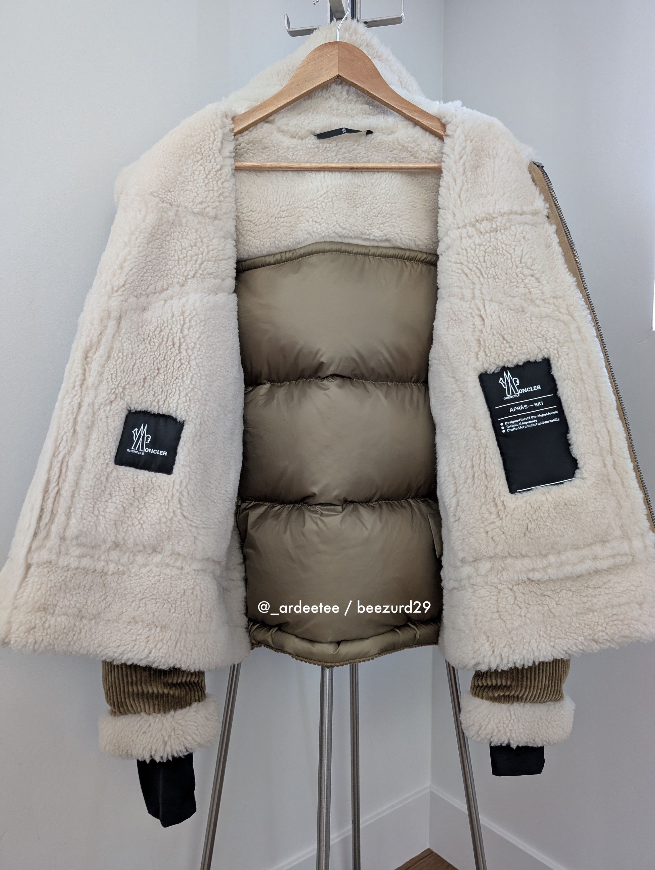 Moncler Grenoble *NEW* $8K SHEARLING LEATHER/DOWN ARGENS PUFFER JACKET Size US M / EU 48-50 / 2 - 13 Thumbnail