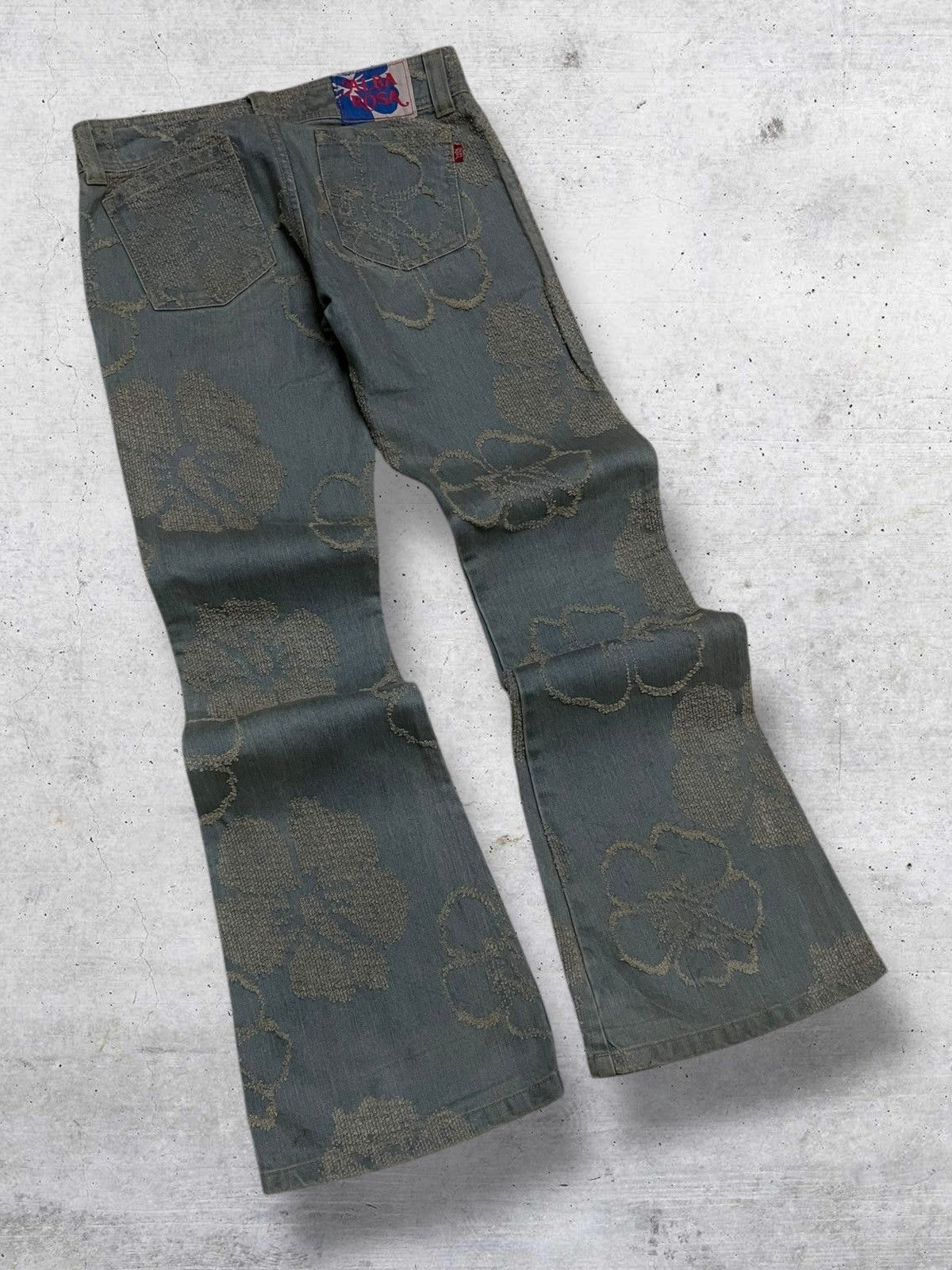 Hysteric Glamour VINTAGE ALBAROSA JAPAN CRAFTED JACQUERD ART FLARE DENIM 90S Size US 28 / EU 44 - 9 Thumbnail