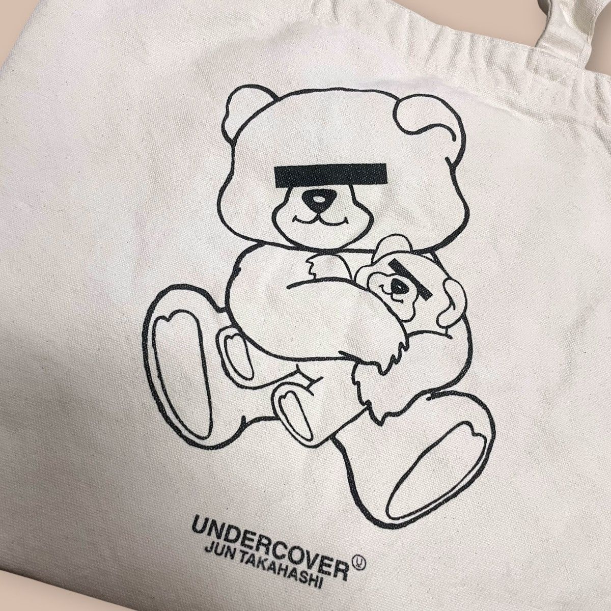 Undercover UNDERCOVER Jun Takahashi Bear Logo Print Canvas Tote Bag Size ONE SIZE - 3 Thumbnail